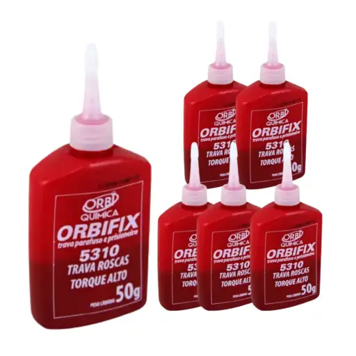 KIT 5 ORBIFIX 50G - TRAVA PARAFUSO VERMELHO