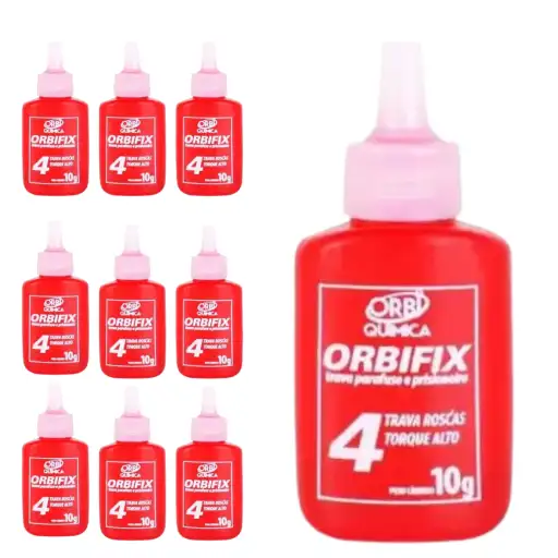 KIT 10 ORBIFIX 10G - TRAVA PARAFUSO VERMELHO TORQUE ALTO