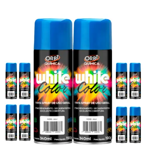 KIT 10 ORBISPRAY TINTA SPRAY AZUL 340ML/190G