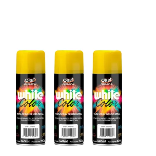 KIT 3 ORBISPRAY TINTA SPRAY AMARELO 340ML/190G
