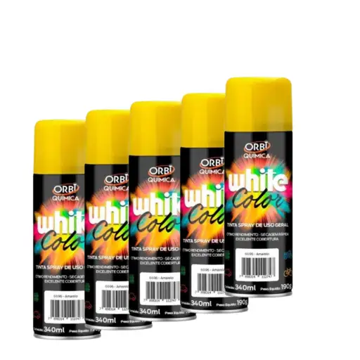 KIT 5 ORBISPRAY TINTA SPRAY AMARELO 340ML/190G 
