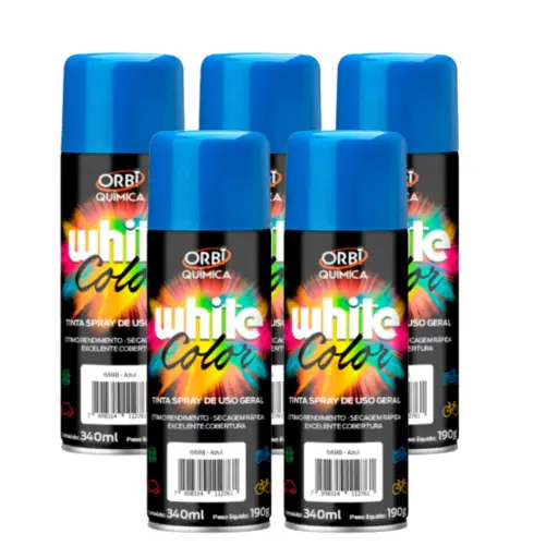 KIT 5 ORBISPRAY TINTA SPRAY AZUL 340ML/190G 