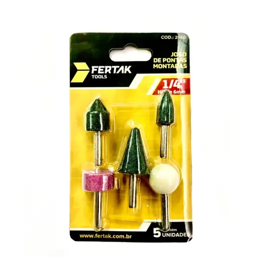 JOGO DE PONTAS MONTADAS C/ 5 PCS 1/4 FERTAK