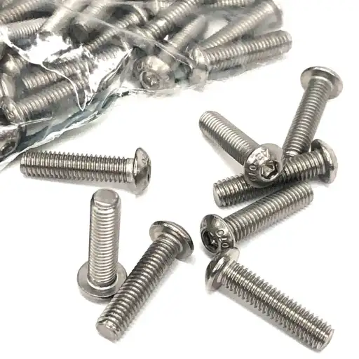 PARAFUSO ALLEN ABAU INOX M6 X 16 MA RI DIN 7380 C/ 100 UN