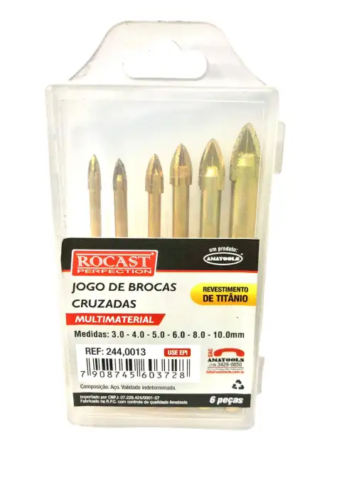 JOGO BROCA CRUZADA MULTIMATERIAIS 3.0 A 10.0 (6 PCS) 