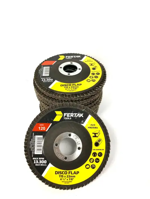 DISCO DE LIXA  FLAP 4.1/2 GRÃO 120 FERTAK C/ 10 UN