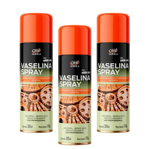 Kit 3Vaselina Spray Lubrificante Repele Água Uso Geral 300ml