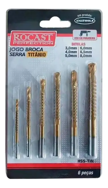  JOGO BROCAS SERRAS 3.0 A 8.0MM (6 PCS) ROCAST