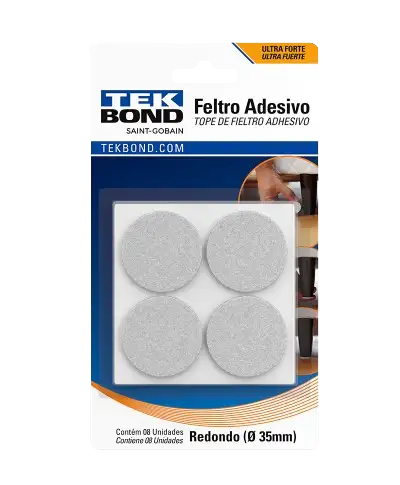 FELTRO REDONDO BRANCO 35MM C/ 8 PC TEK BOND