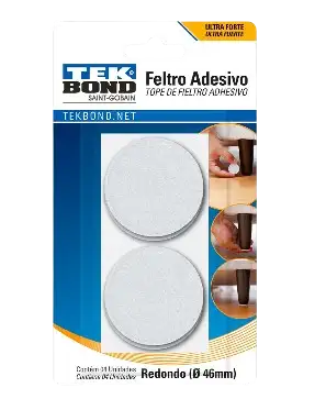  FELTRO REDONDO BRANCO 46MM C/ 4 PC TEK BOND